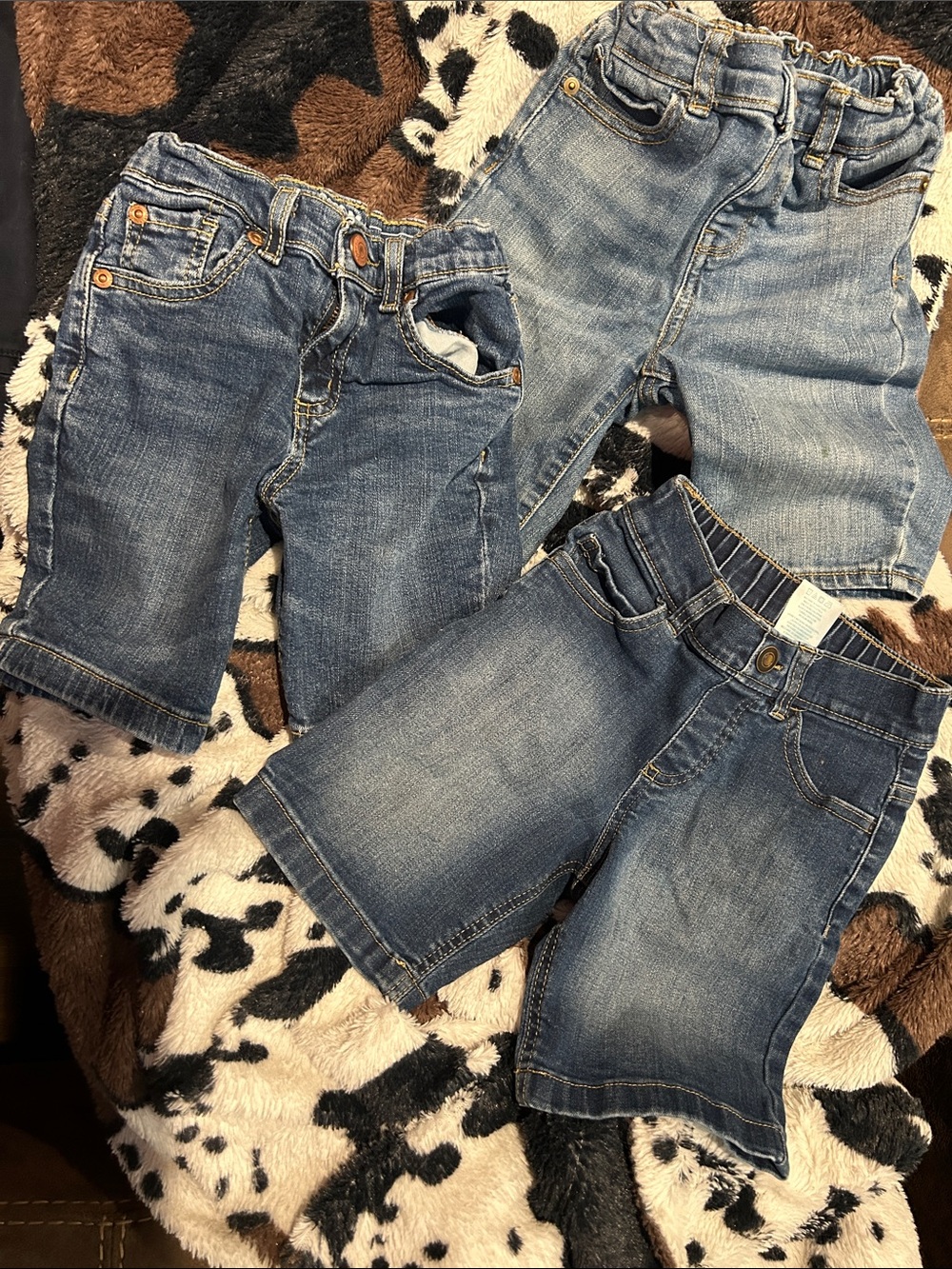 Kids Denim Shorts - Blue Elastic Waist Jean Shorts (Brand: )